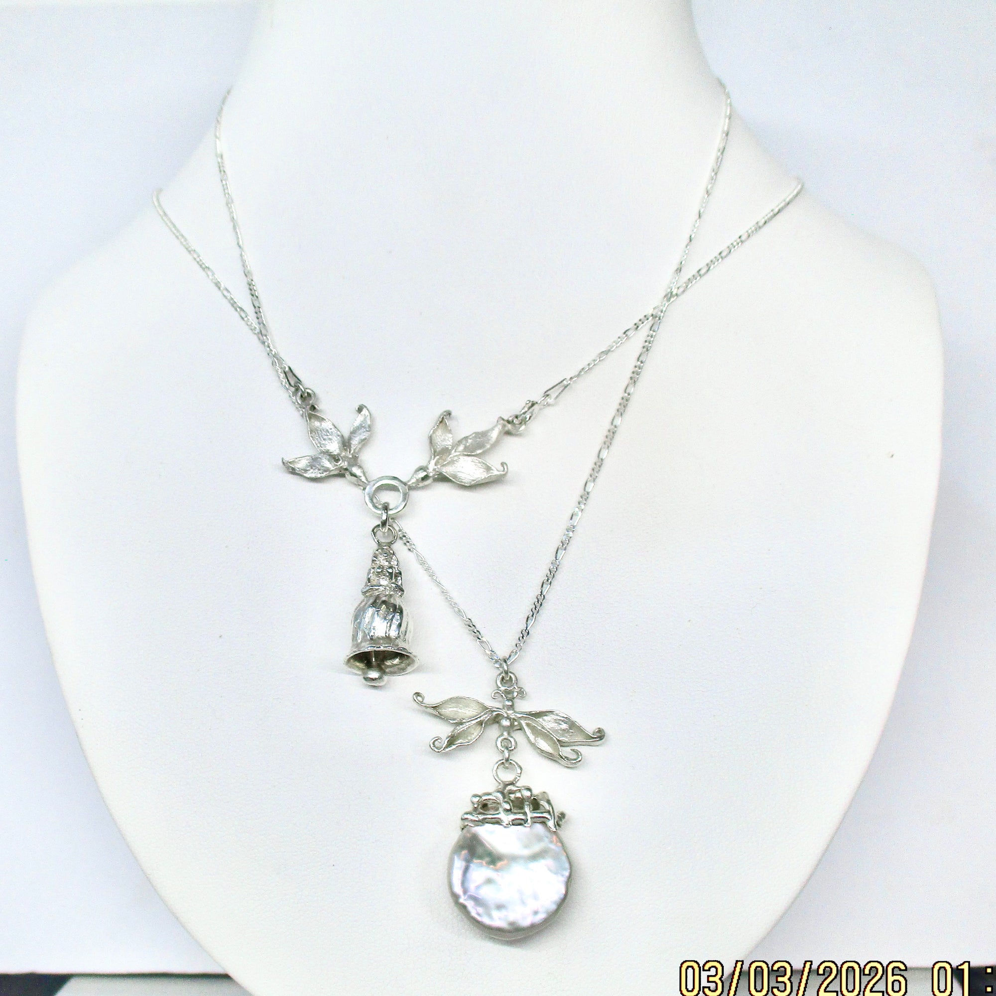 Two Birds One Bell Necklace