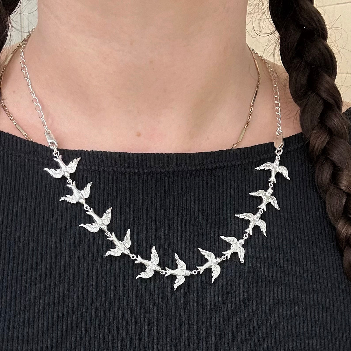 Eleven Swallows Modular Necklace and Bracelet