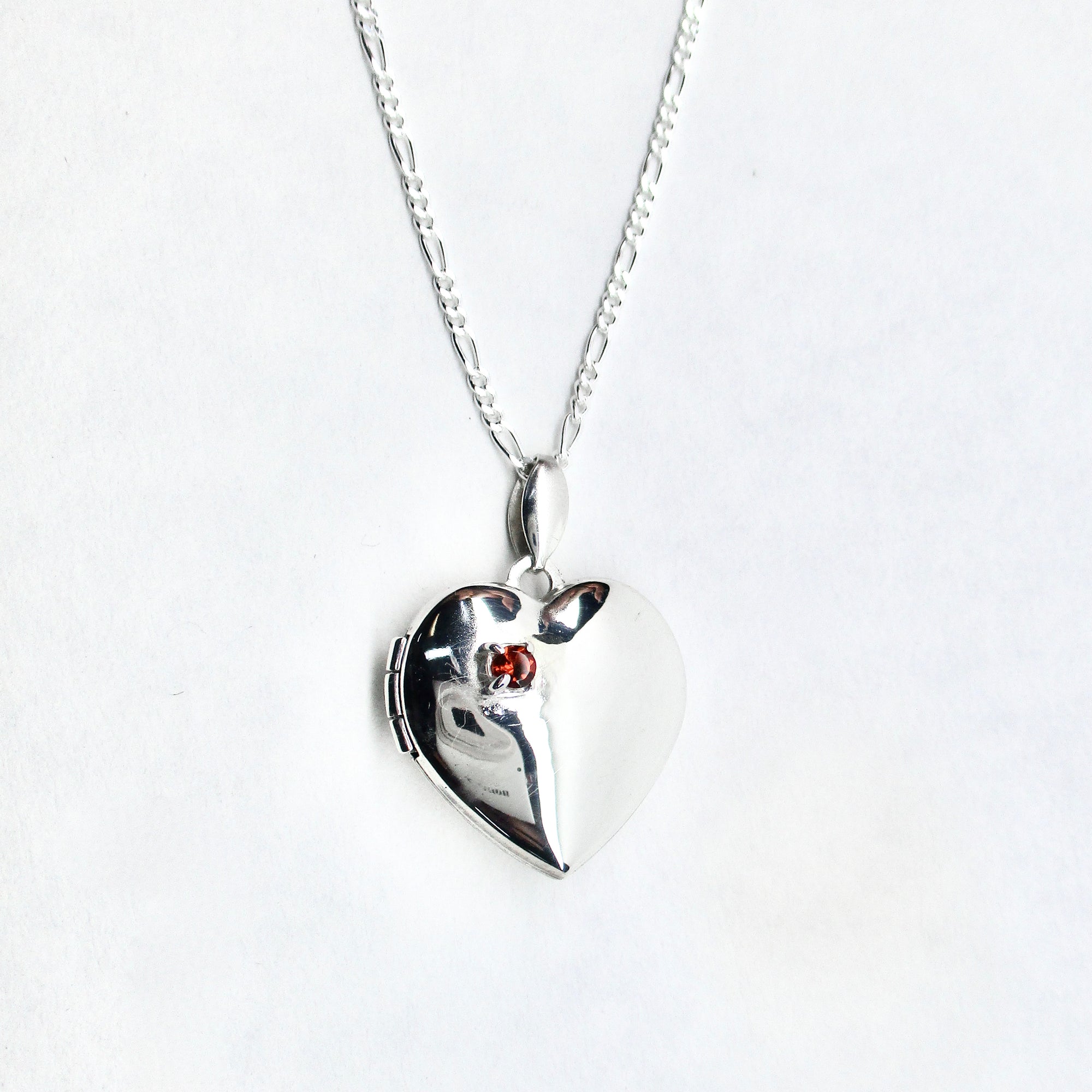 Heart Locket with Garnet