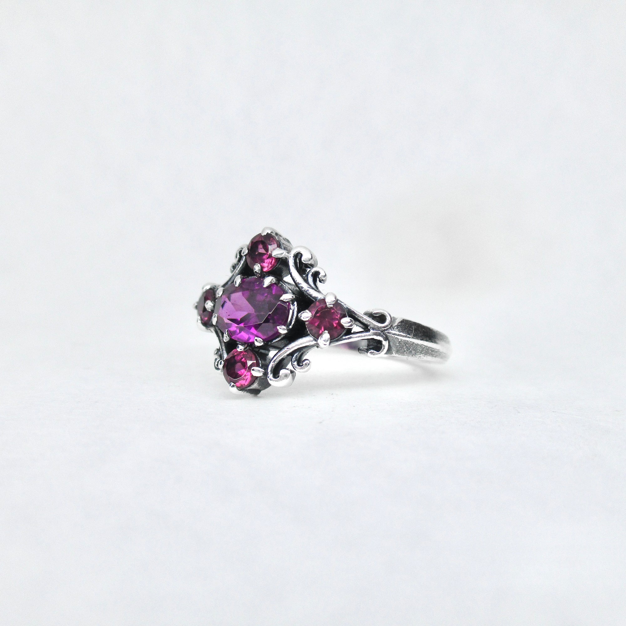 Dauphine Ring in Rhodolite Garnet