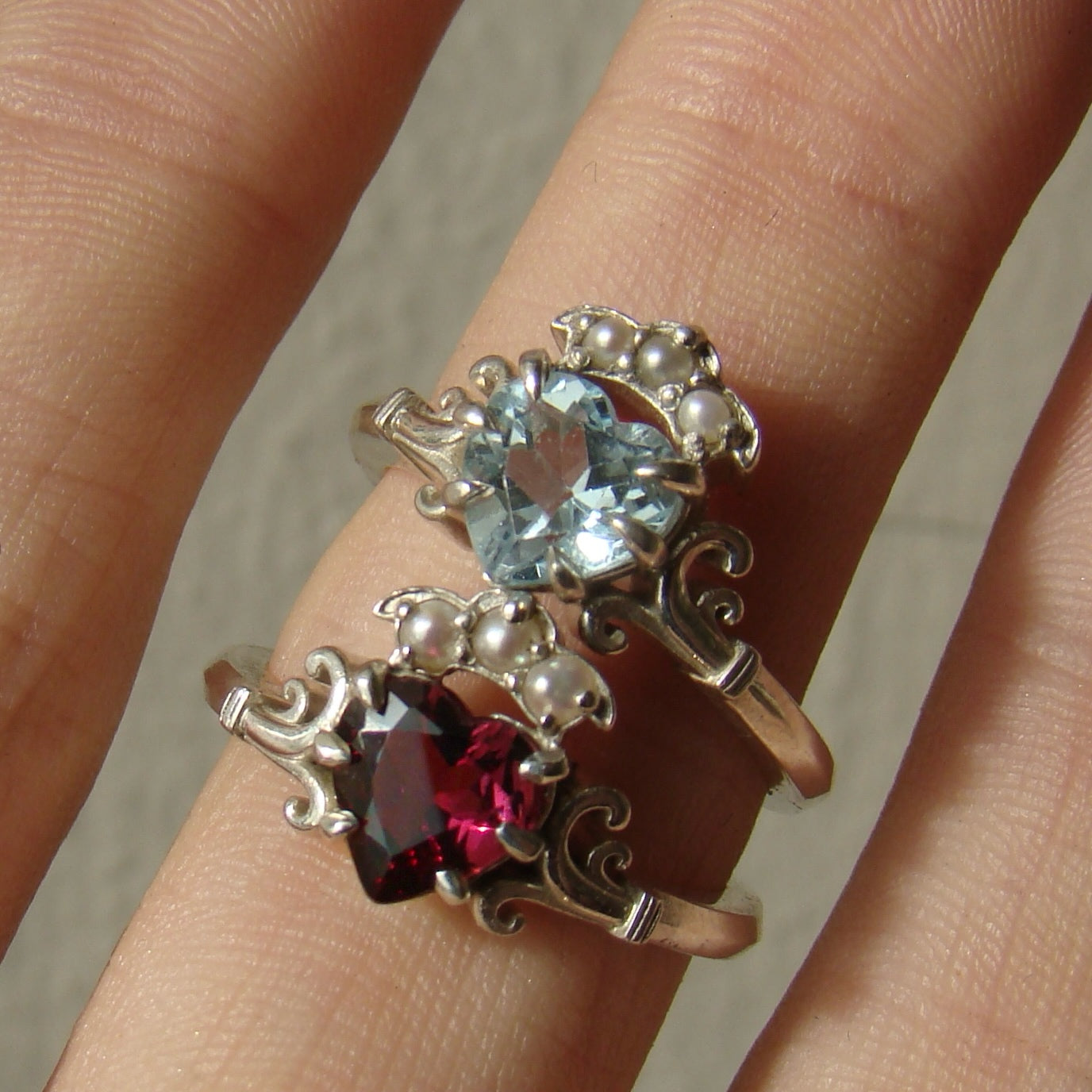 Crowned Heart Ring in Rhodolite Garnet