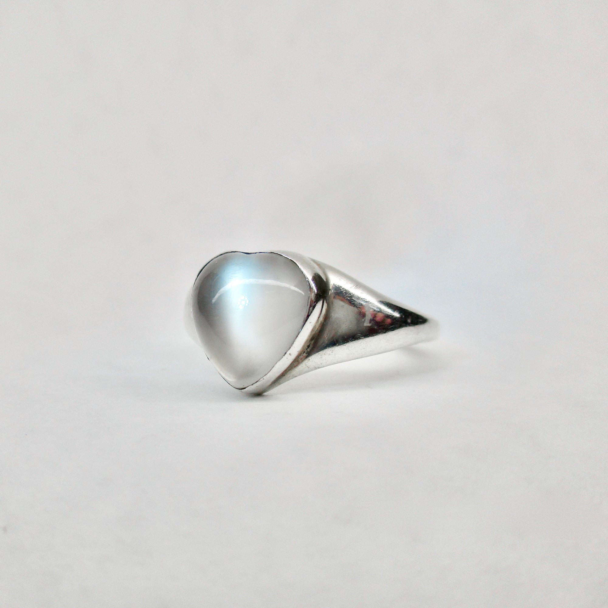 Moonstone Heart Signet Ring