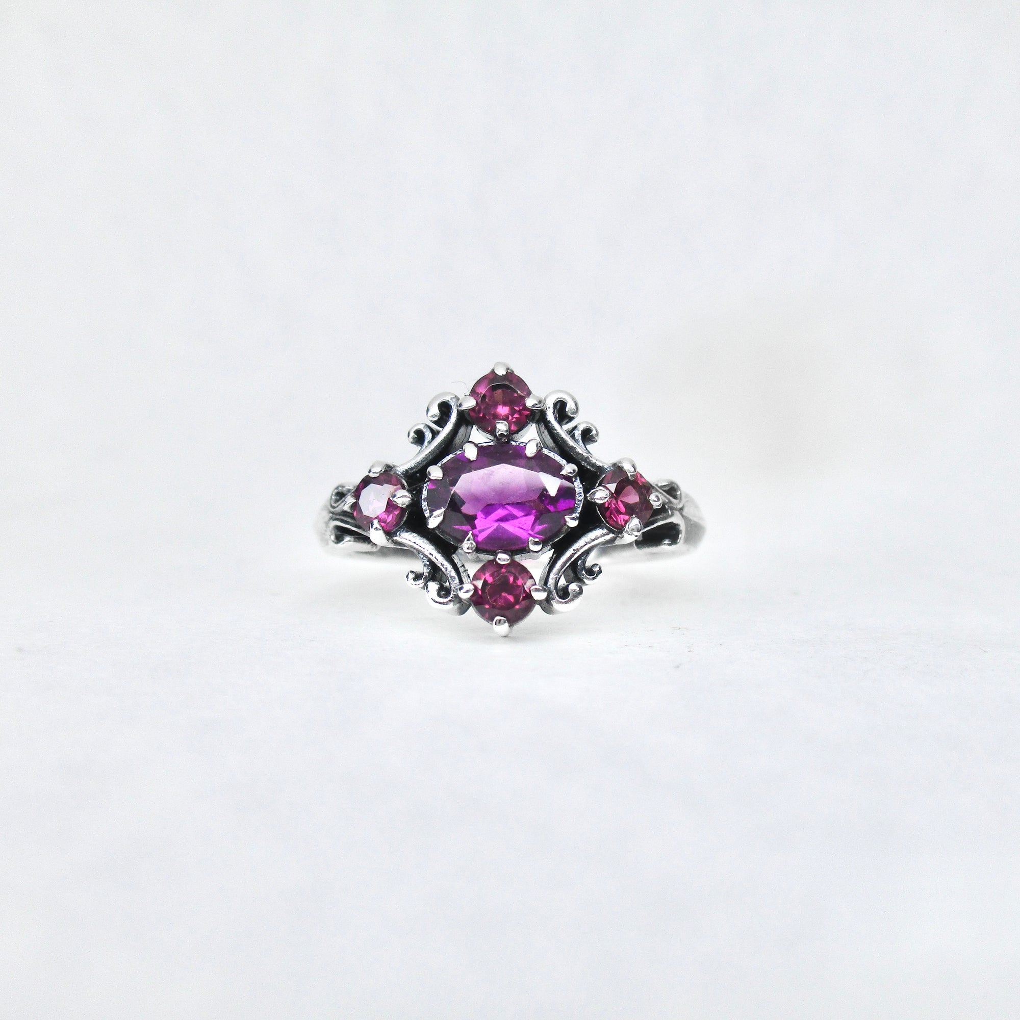Dauphine Ring in Rhodolite Garnet