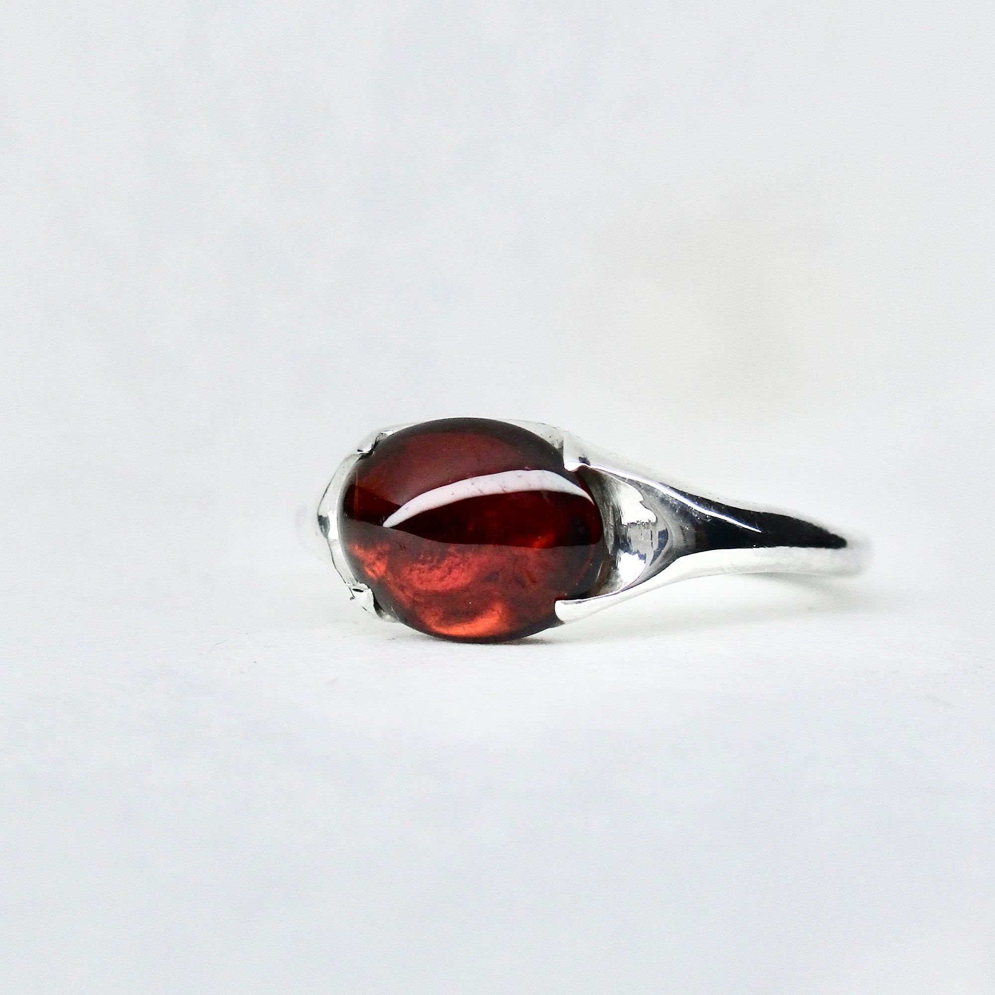 Garnet Ring in Clover Setting