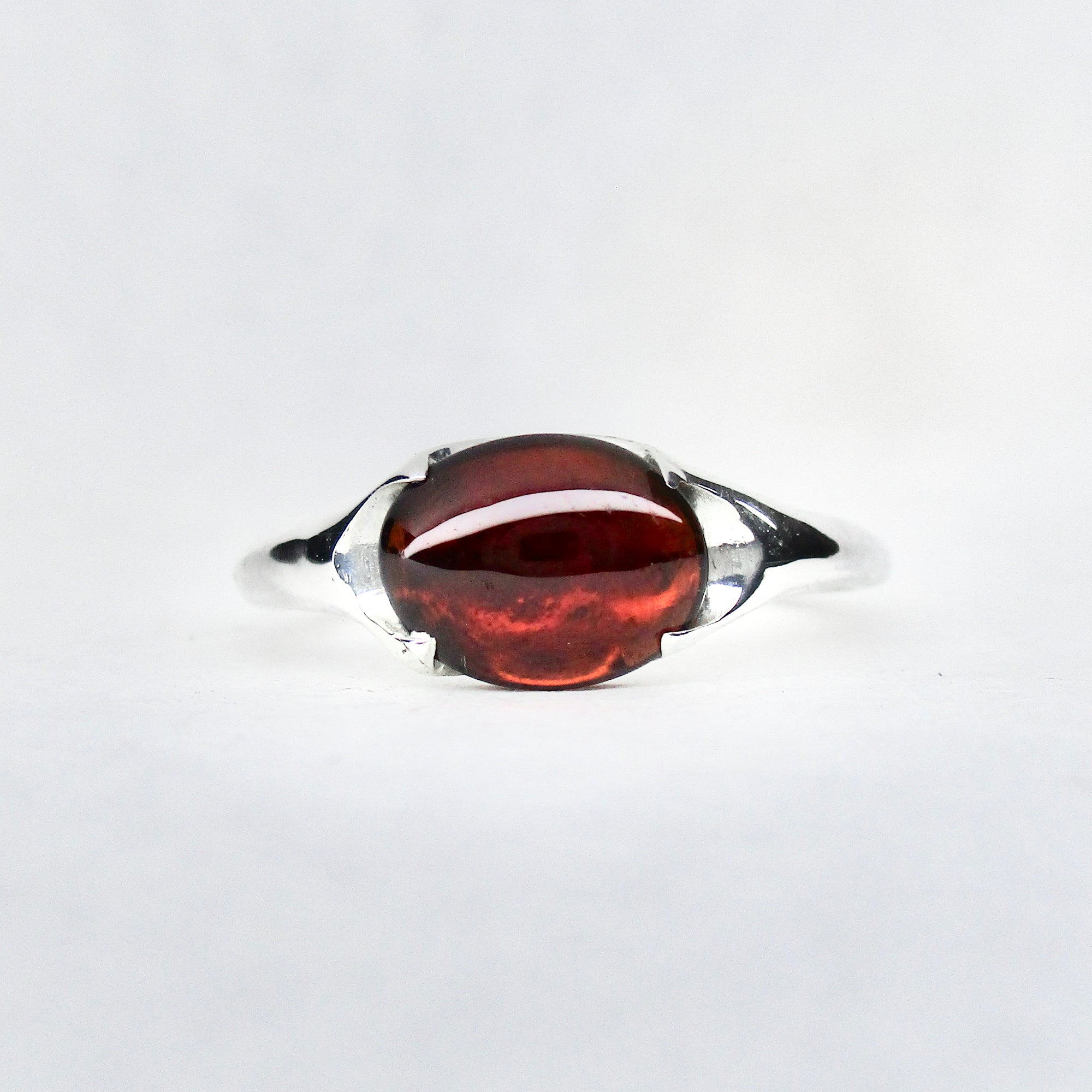 Garnet Ring in Clover Setting