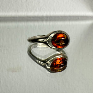 Large Amber Cabochon Ring