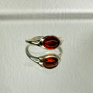 Amber Cabochon Ring