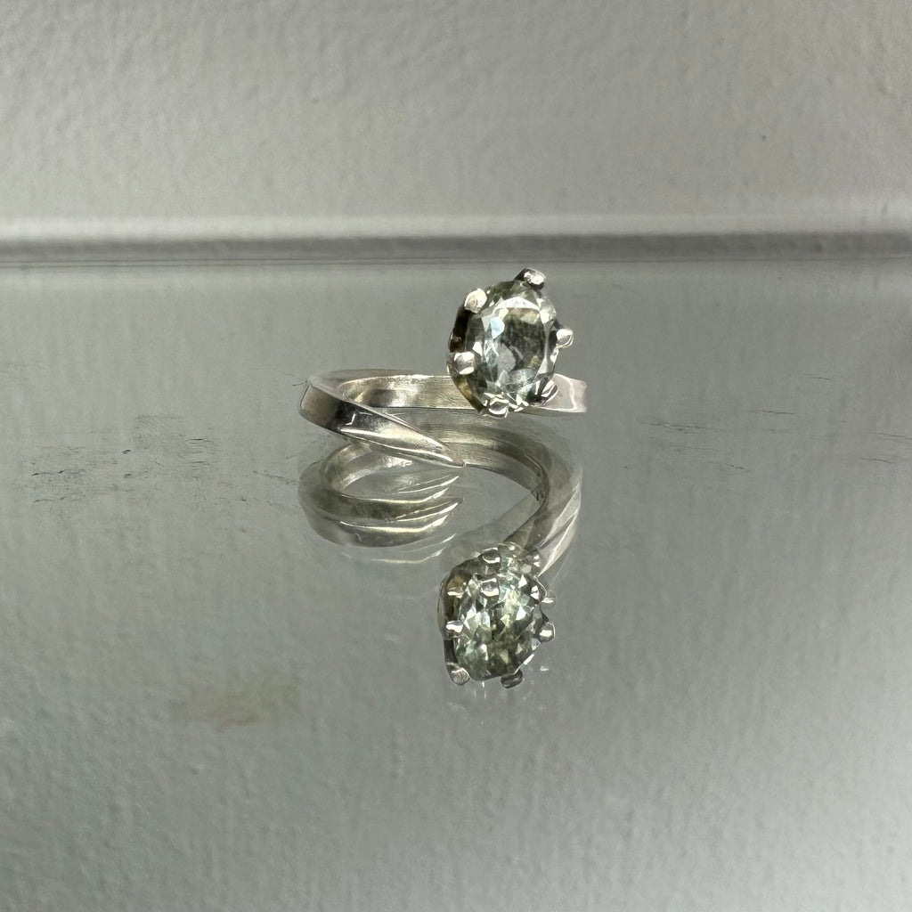 Green Amethyst Open Ring