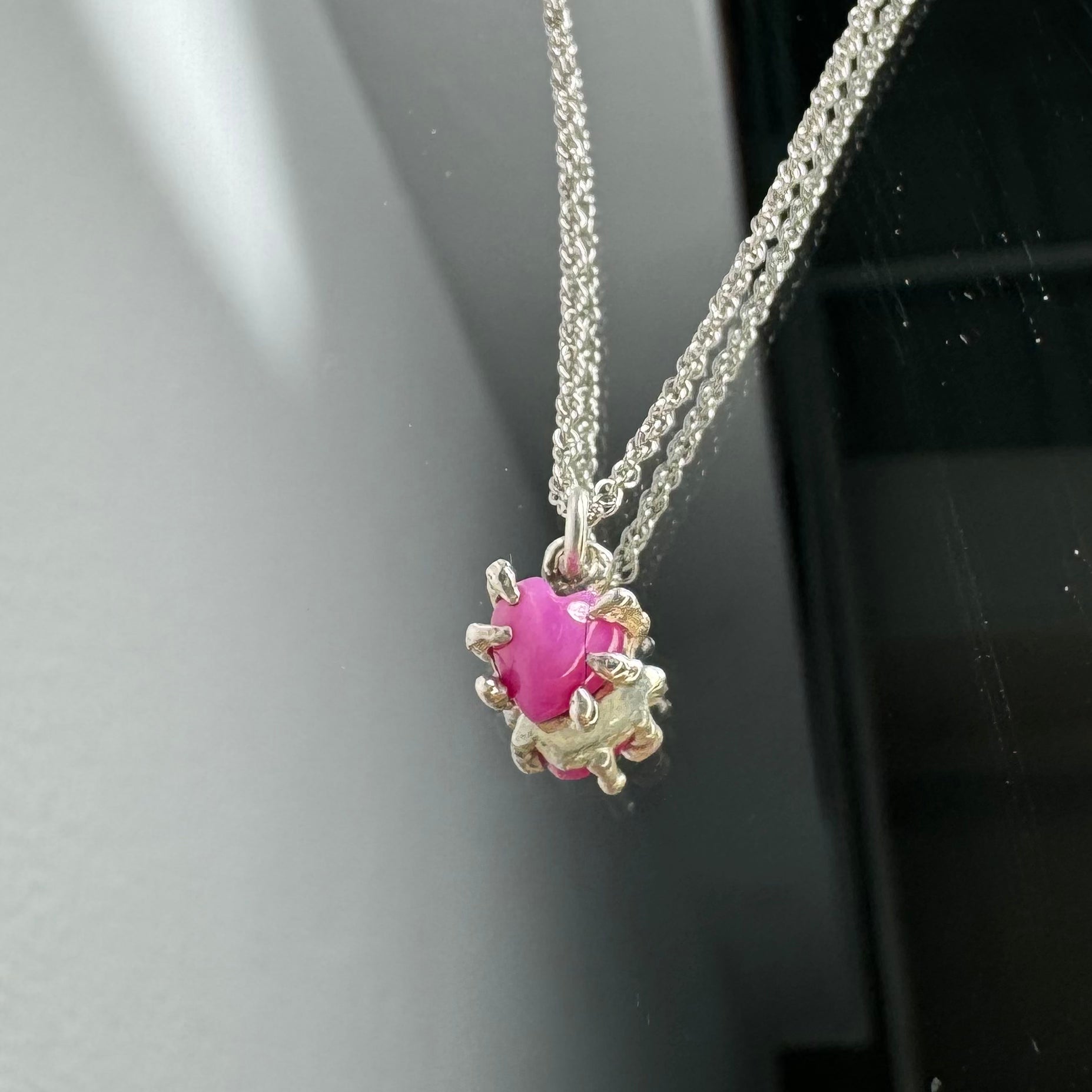 Star ruby heart necklace