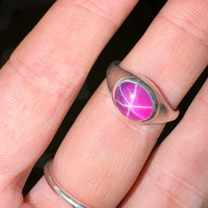 Fuschia Pink Star Sapphire Ring