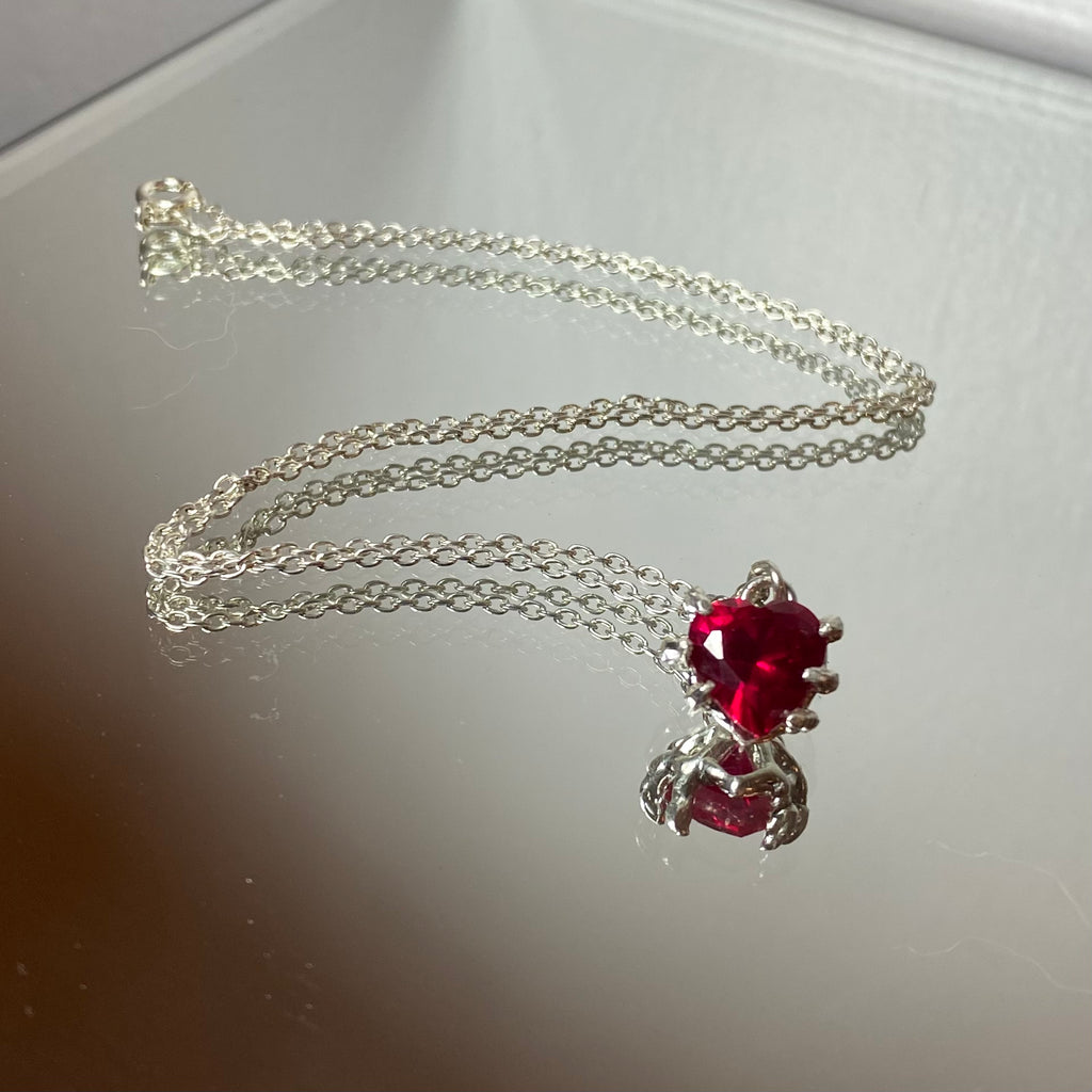 Red Ruby Heart Necklace