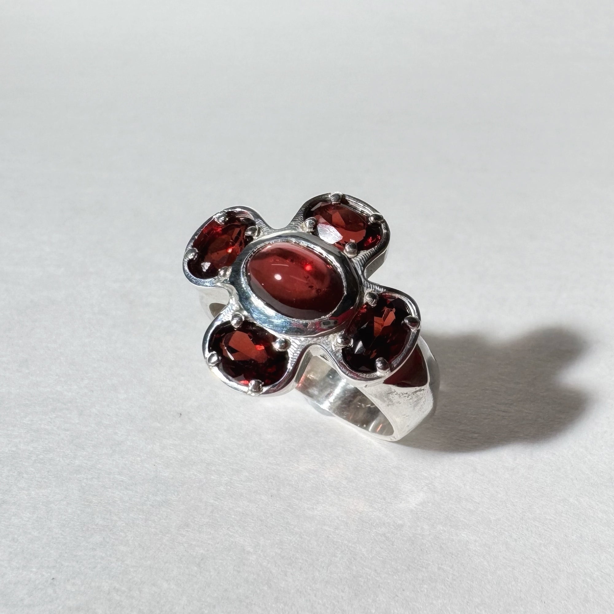 Cruciform Ring in Garnet
