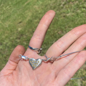 Heart Necklace With 9 Stars