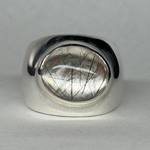 Rutile Quartz Orb Ring Size L [Small]