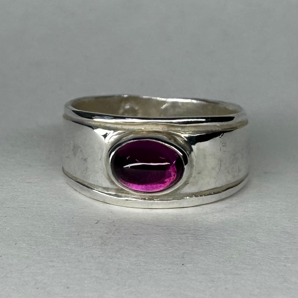Boy Ring Purple Garnet Sz O
