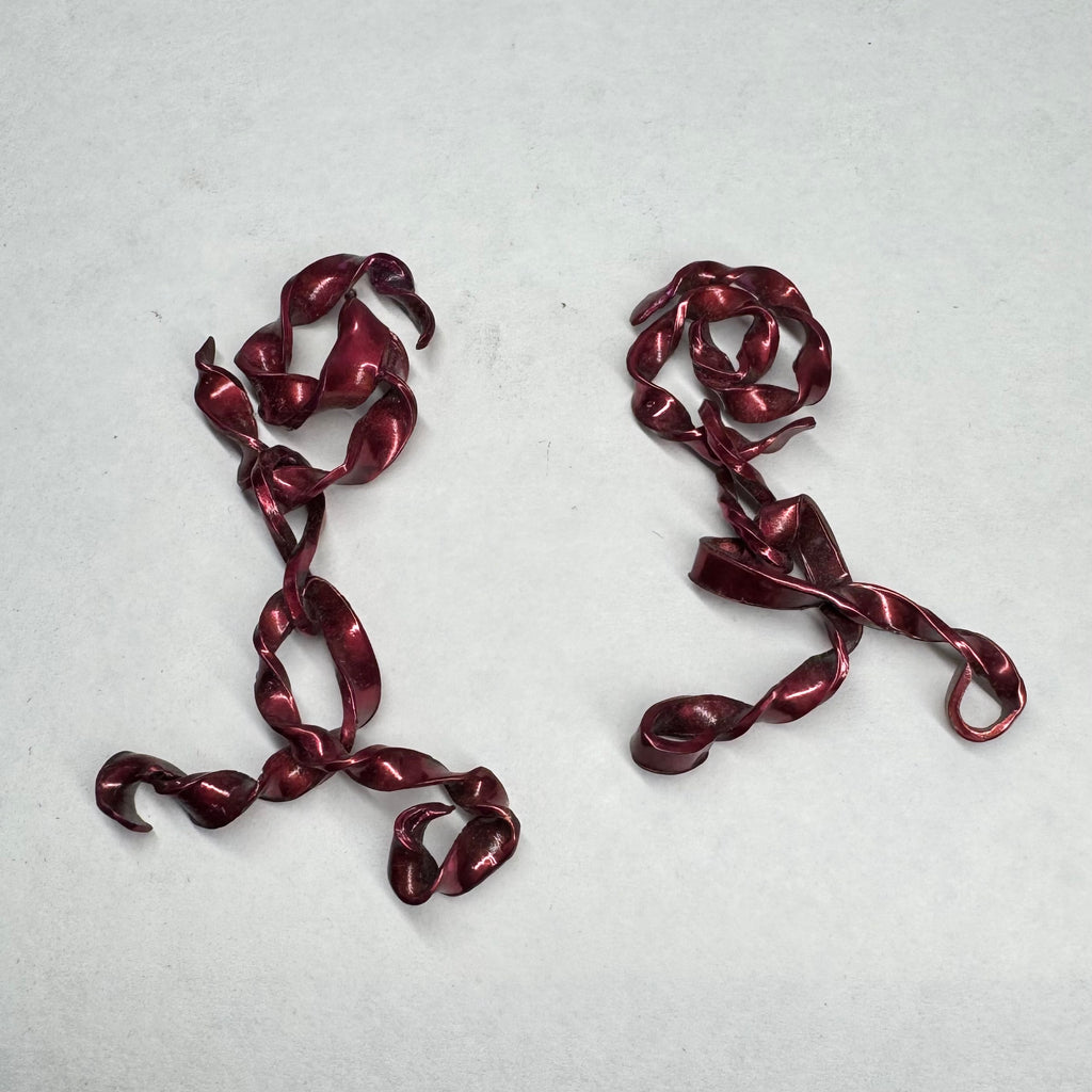 Red Ribbon Earrings 5cm