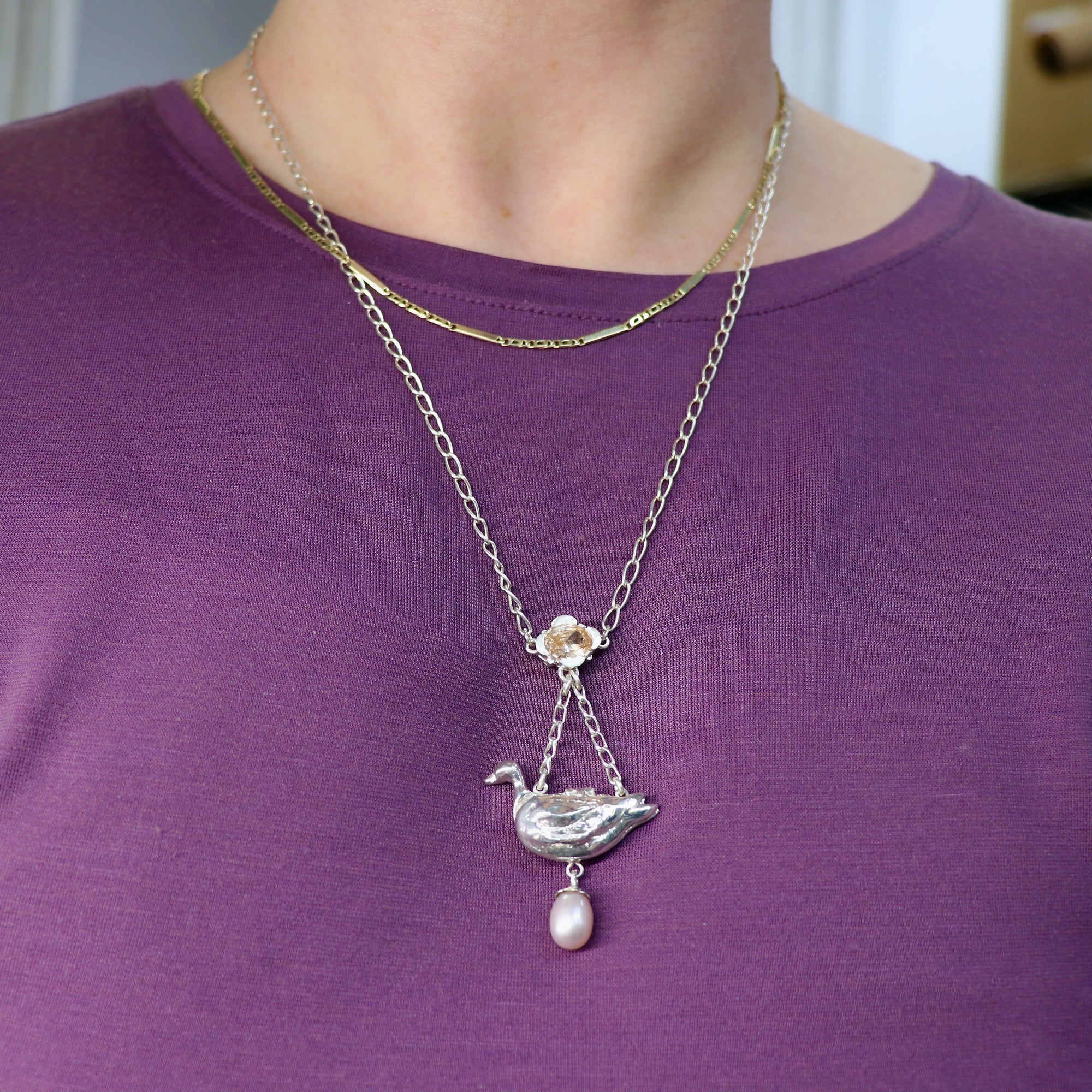 The Duck And Pearl Locket