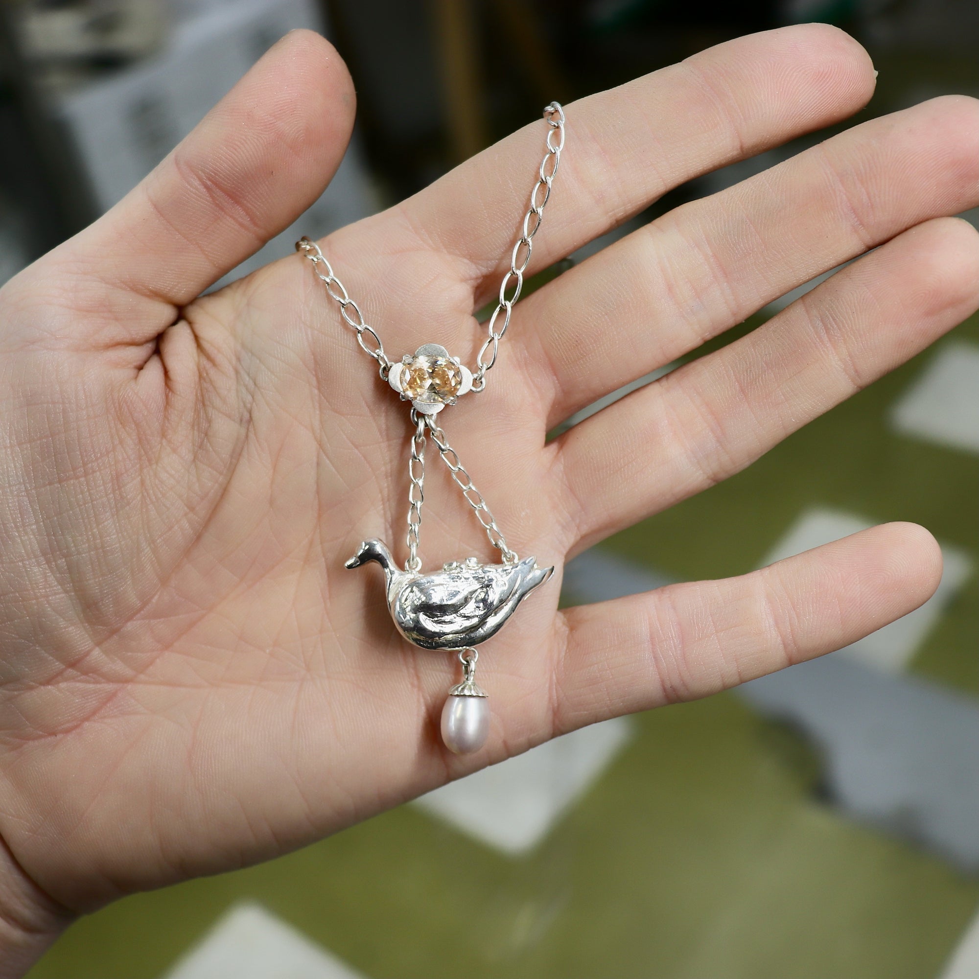 The Duck And Pearl Locket