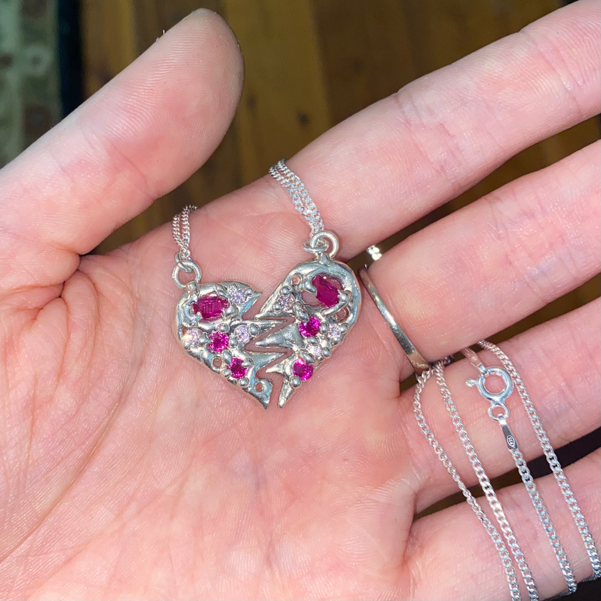 Cherished Necklaces in Pink with Ruby