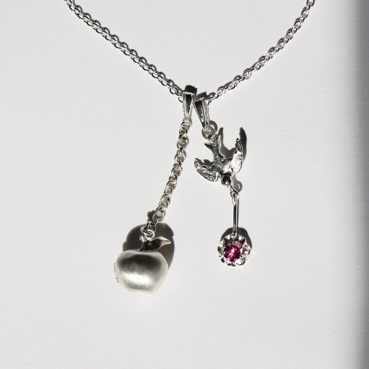 Swallow Apple Locket Necklace
