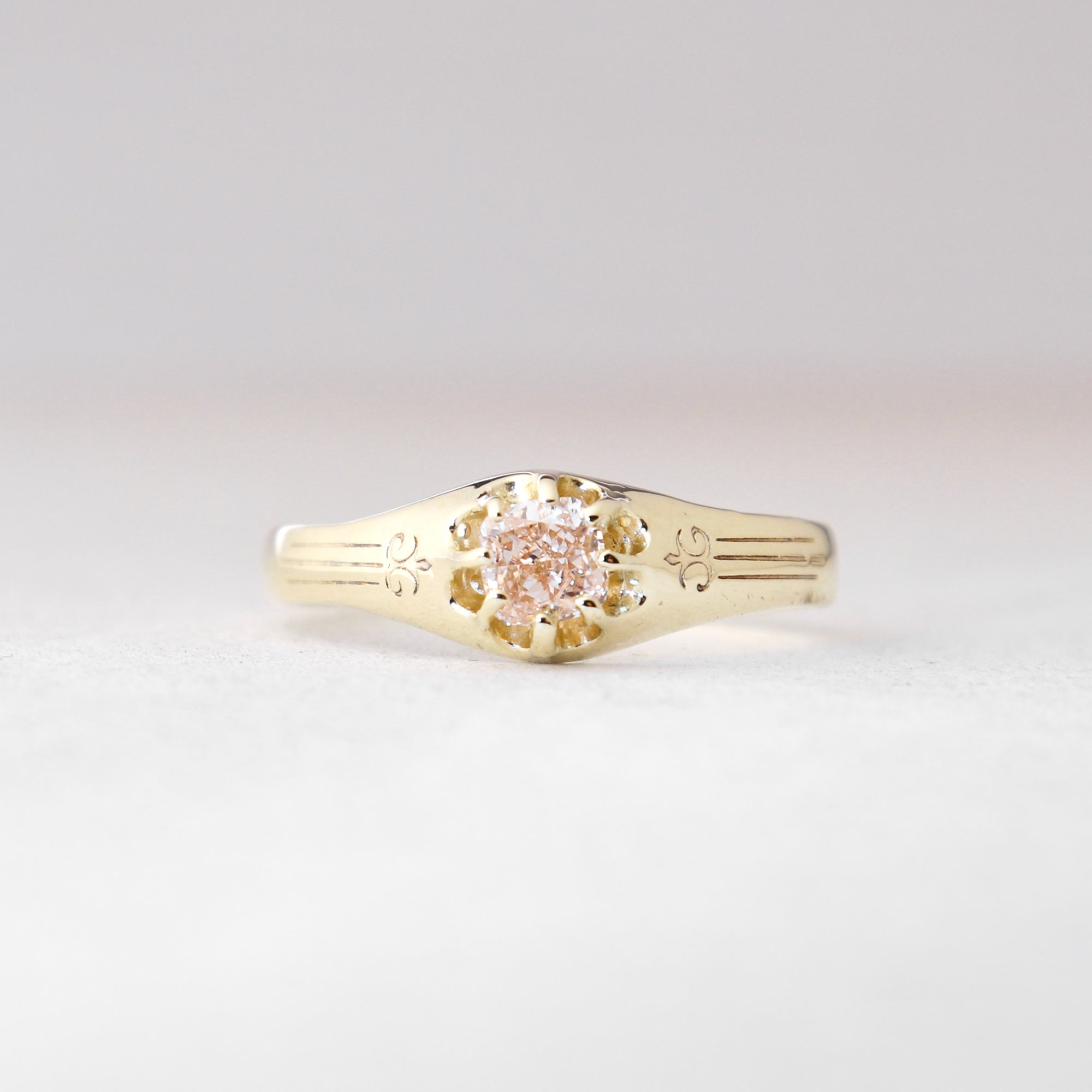Two Birds One Stone Ring in Pink Diamond