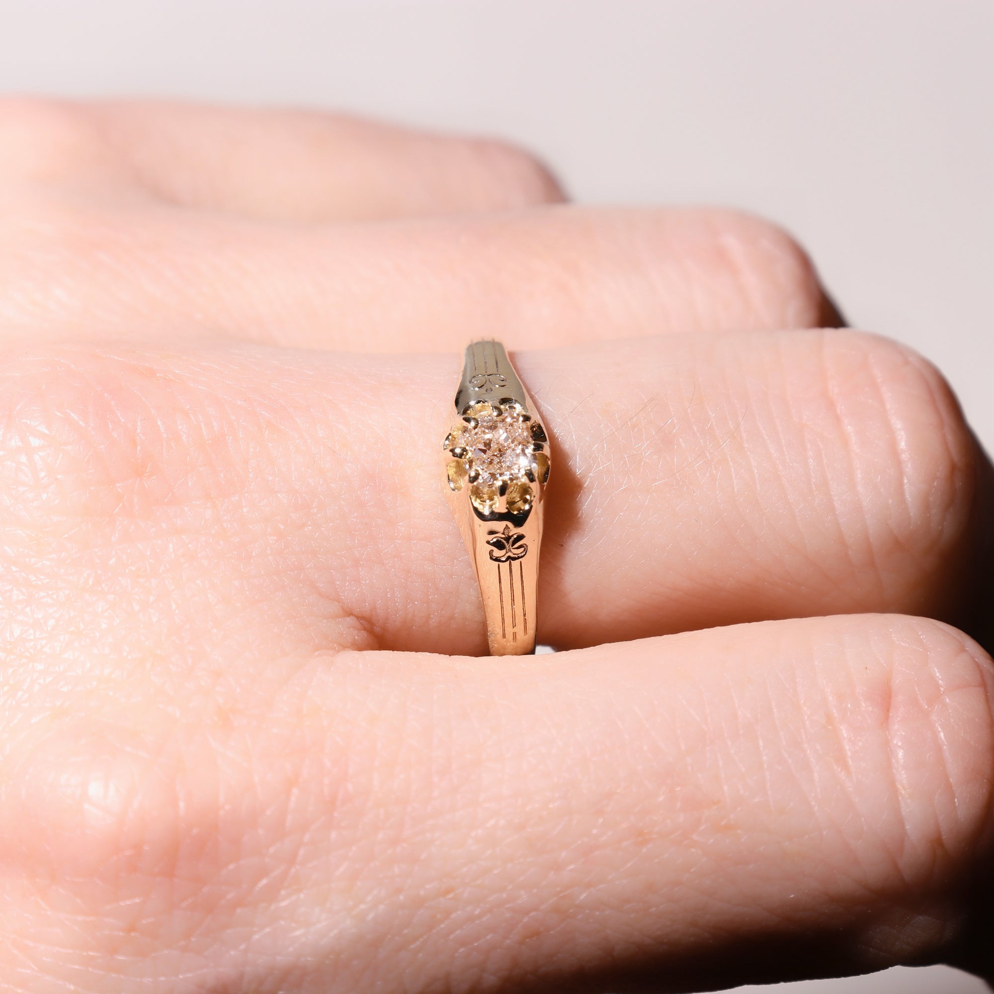 Two Birds One Stone Ring in Pink Diamond