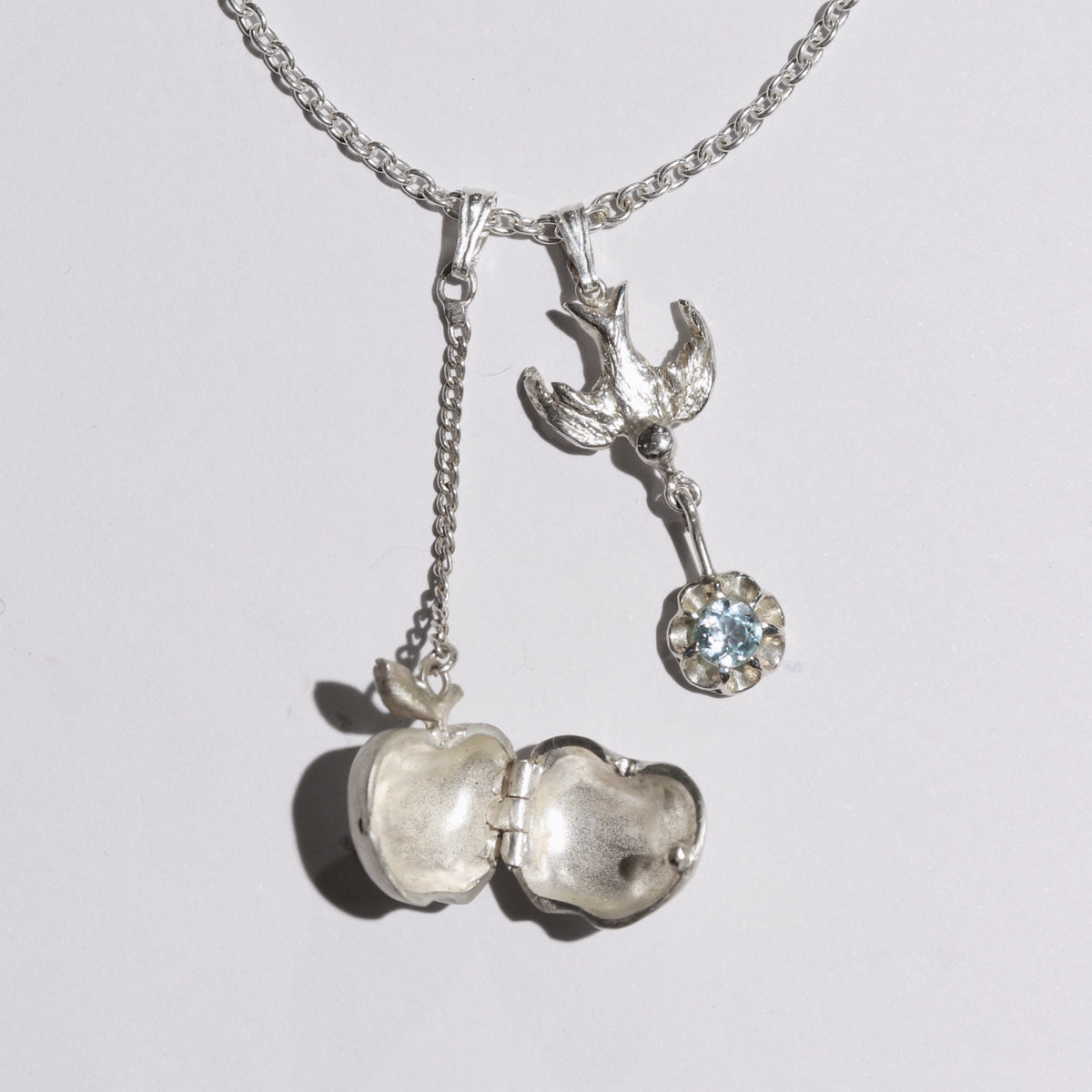Swallow Apple Locket Necklace