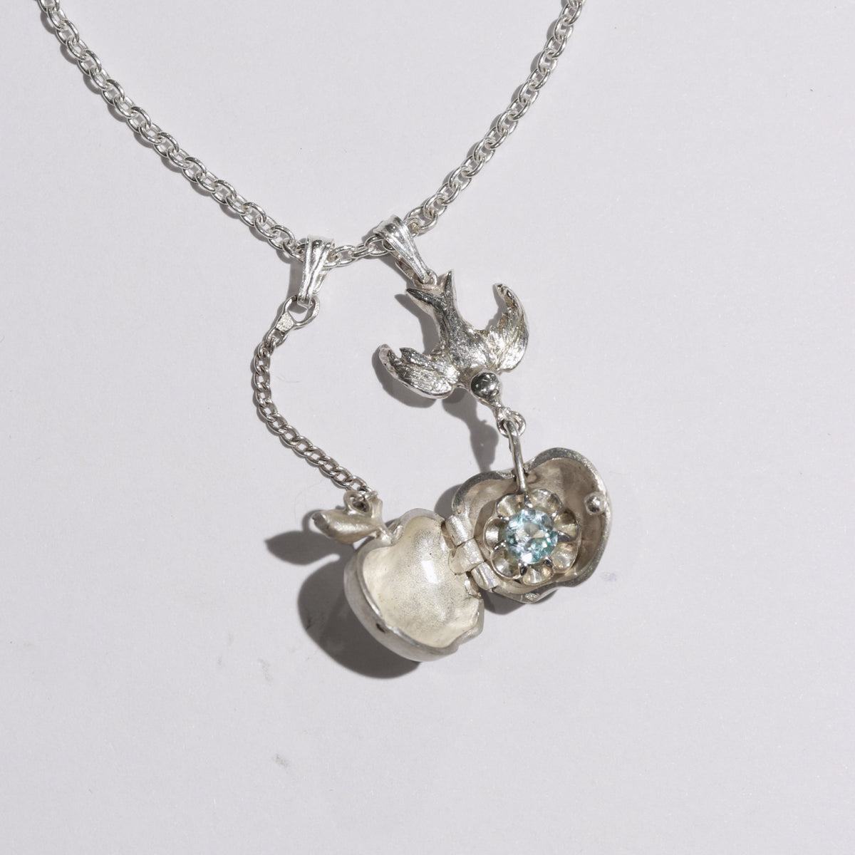 Swallow Apple Locket Necklace