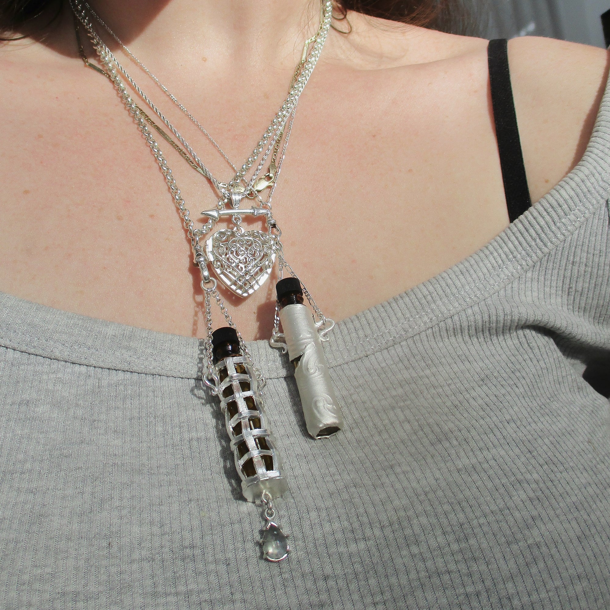 Embossed Perfume Vial Necklace - Impression #3