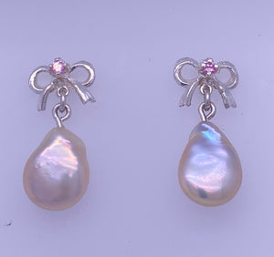 Petit Bow and Pearl Studs
