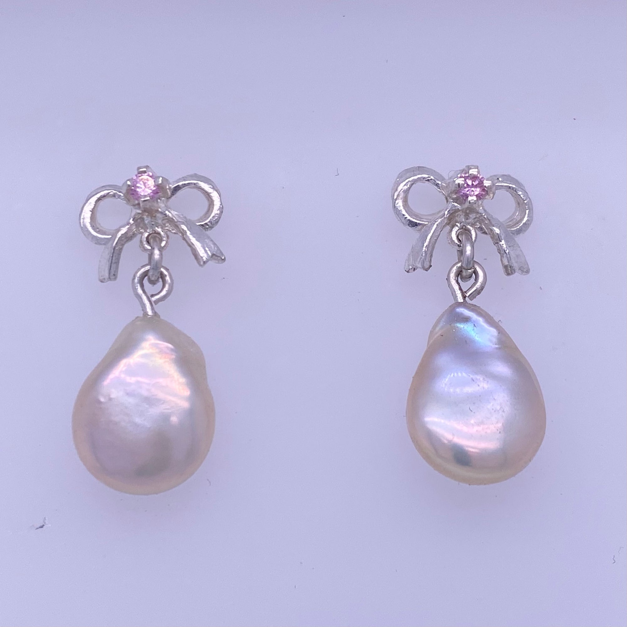 Petit Bow and Pearl Studs