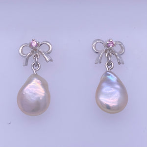 Petit Bow and Pearl Studs